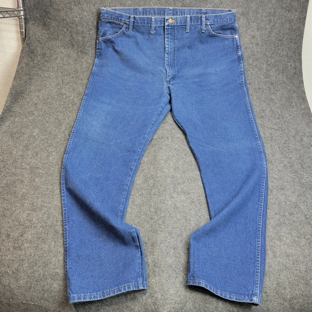 Wrangler Jeans 46x34 Blue Cowboy Straight Leg Americana Western Rodeo Country - Picture 2 of 11